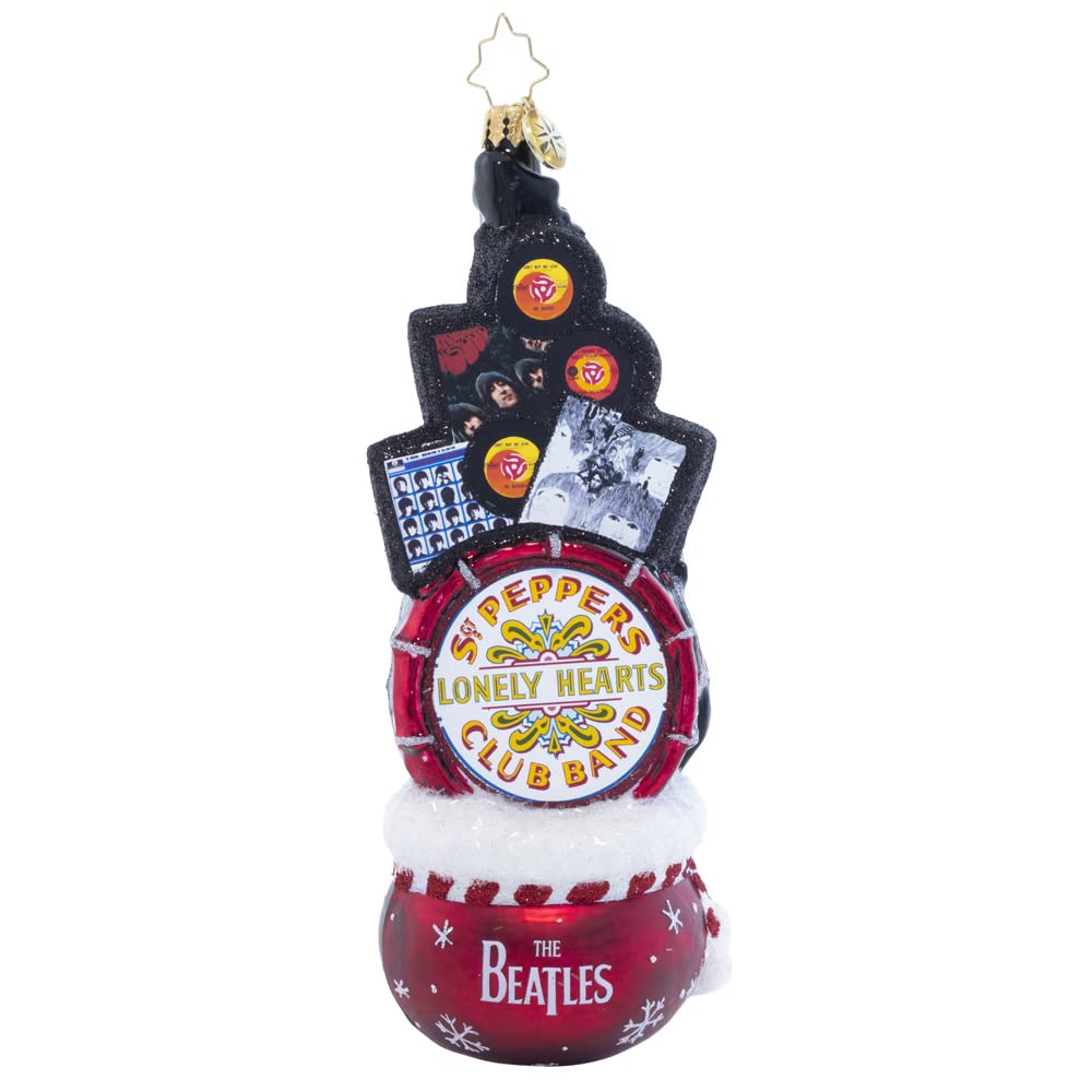 Christopher Radko Hand-Blown European Glass Christmas Ornament - Beatles Themed Collectible Holiday Decoration | Perfect for Tree Decor, Gift Giving & Festive Home Décor