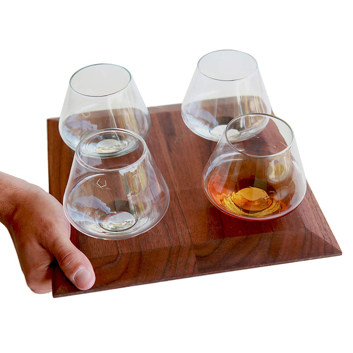 Premium Walnut Drink Carrier Tray - Handcrafted 10