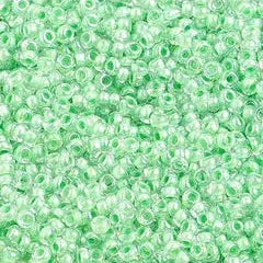 10/0 Czech Seed Beads #1361V - Color Lined Green Glass Beads (22g) for Jewelry Making, DIY Crafts, and Beading Projects