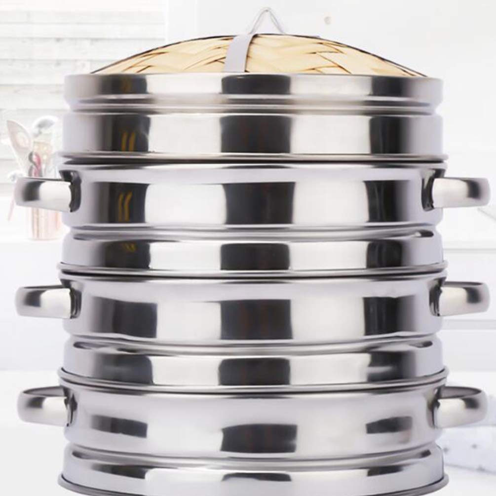 Stainless Steel Food Steamer Basket - 3-Tier Stackable Vegetable & Dumpling Steamer Rack for Healthy Cooking - Perfect for Steaming Buns, Vegetables, Seafood & More in Kitchen