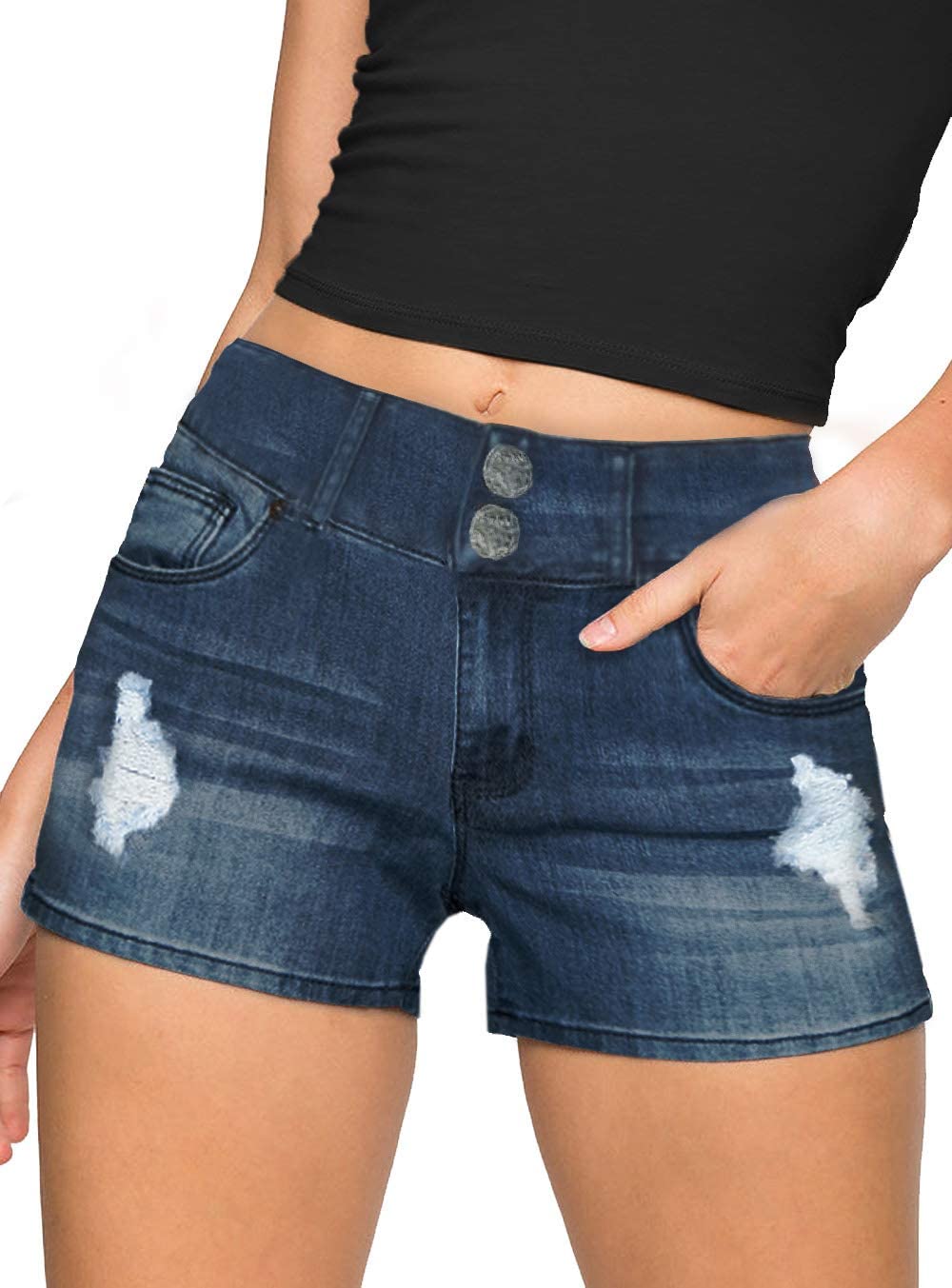 Women's Butt Lift V2 Stretch Denim Bermuda Shorts - Super Comfy Hybrid Capri Pants for Casual Wear, Summer Outfits & Beach Vacations