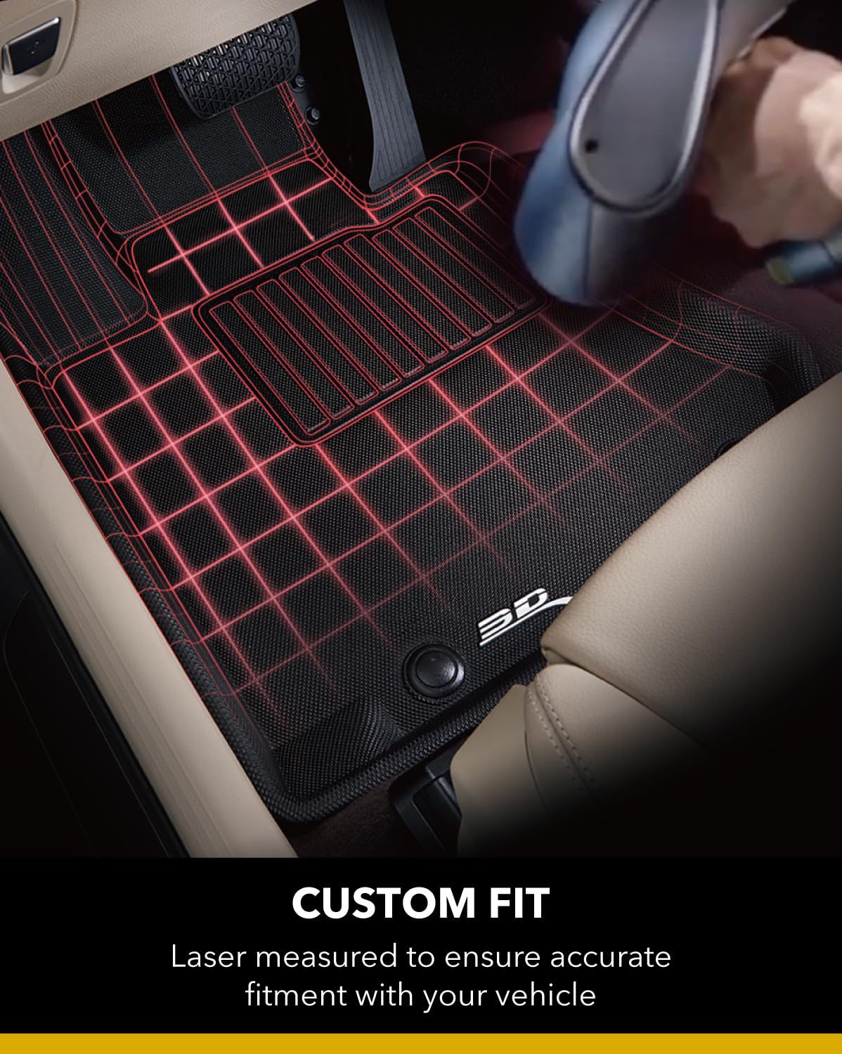 3D MAXpider Custom Fit All-Weather Floor Mats for 2022 Acura MDX 7-Seater (Kagu Series) - 4-Piece Set | Perfect for Road Trips, Family Outings & Daily Commutes