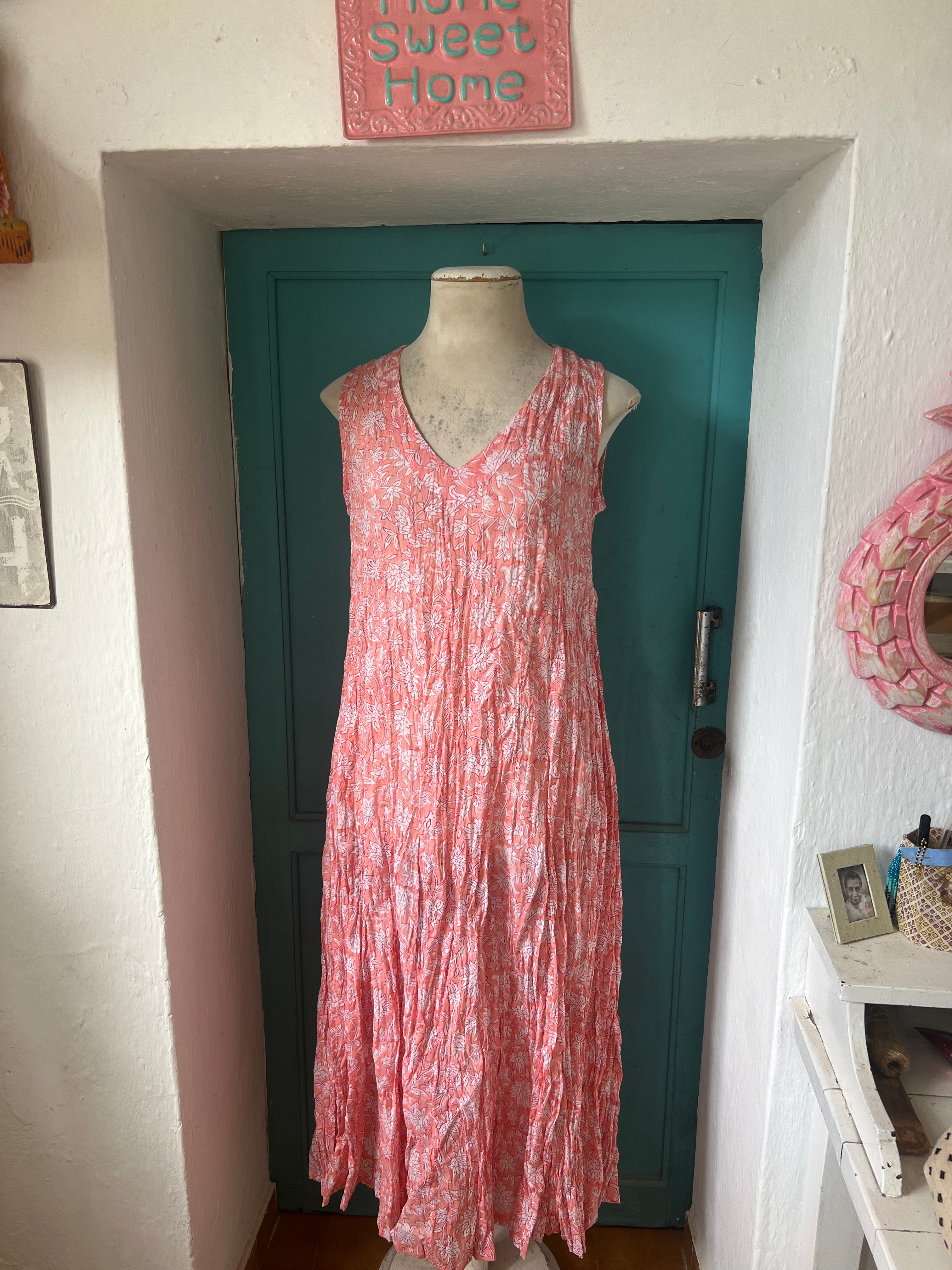 Ibeka Ibeca SL Cotton Maxi Dress - Rosa Dream | Flowy Summer Dress for Women, Beach Cover Up, Boho Chic Outfit, Casual & Party Wear