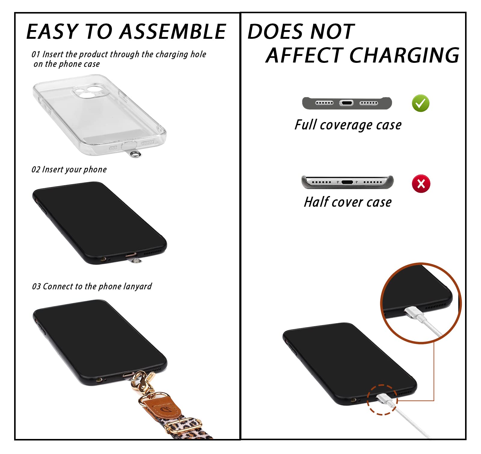 Universal Phone Lanyard Crossbody Strap - Adjustable Cell Phone Neck Strap for All Smartphones - Perfect for Travel, Work, and Hands-Free Convenience