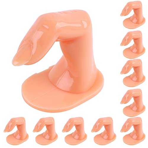 10 Pcs Fake Practice Fingers with Nails - Plastic Nail Art Training Models for Manicure, Nail Extension & Design Practice - Perfect for Beginners, DIY Nail Decoration & Salon Display