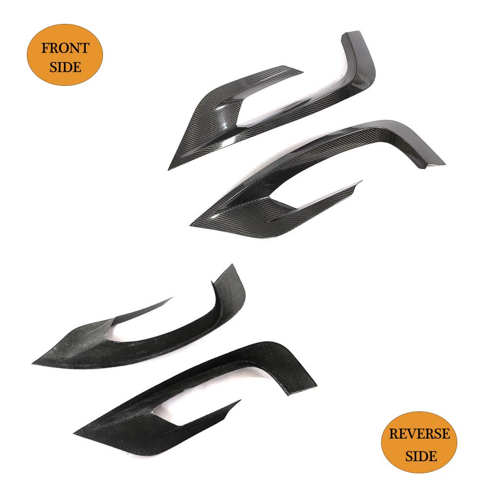 MCARCAR Carbon Fiber Front Bumper Canard Vents for Mercedes Benz S Class W222 (2014-2017) - S400 S550 S600 Sport Sedan Pre-facelift - 2pcs Air Intake Scoop Grille Trim - Enhances Aerodynamics & Sporty Look - Perfect for Car Enthusiasts & Performance Upgrades