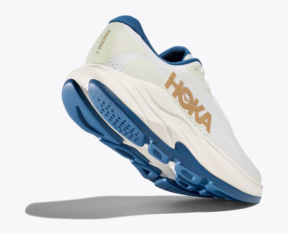 HOKA Men's Rincon 4 Wide Running Shoes - Frost/Gold Color - Lightweight Cushioned Sneakers for Road Running, Jogging & Gym Workouts