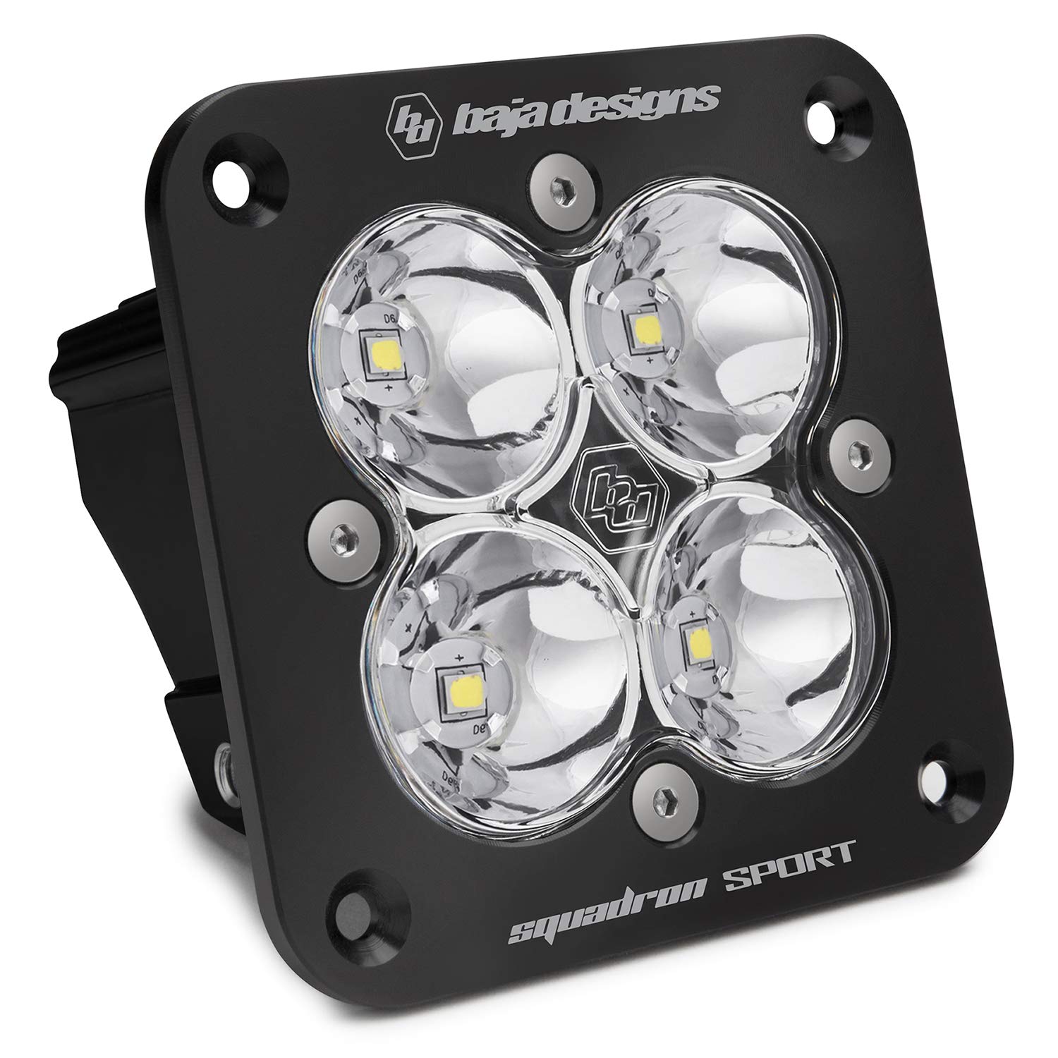 Baja Designs 551001 Flush Mount LED Spot Light - Clear Black Squadron Sport (1 Pack) | Off-Road, ATV, UTV, Jeep & Truck Lighting Accessories