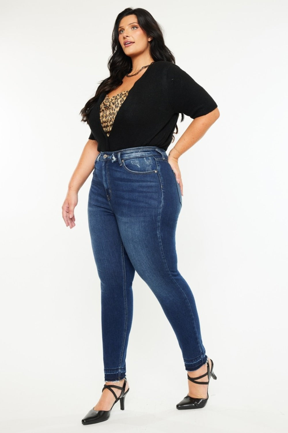 Kancan Women's Full Size High Rise Ankle Skinny Jeans - Stretch Denim Pants for Casual Wear & Night Out