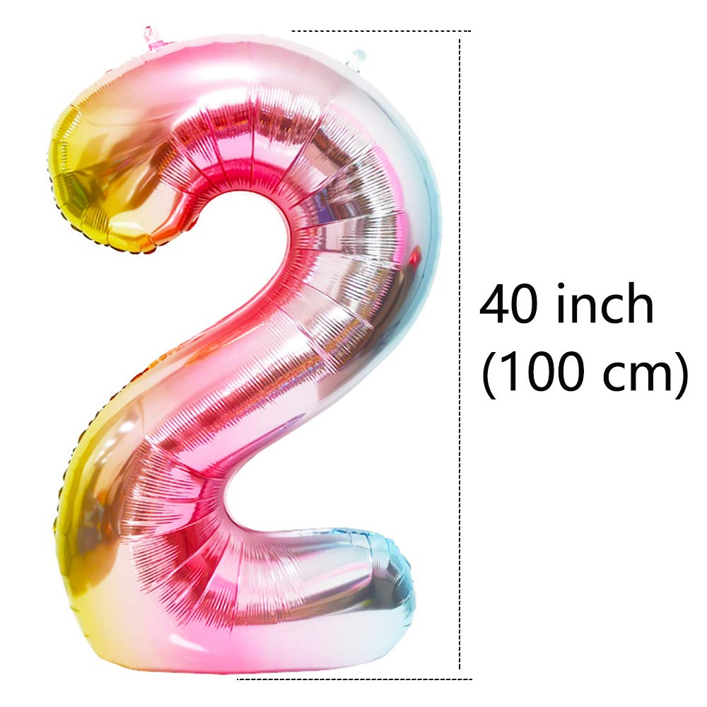40 Inch Large Rainbow #26 Foil Mylar Balloons - Giant Jumbo Birthday Party Decorations for Anniversaries, Graduations & Baby Showers