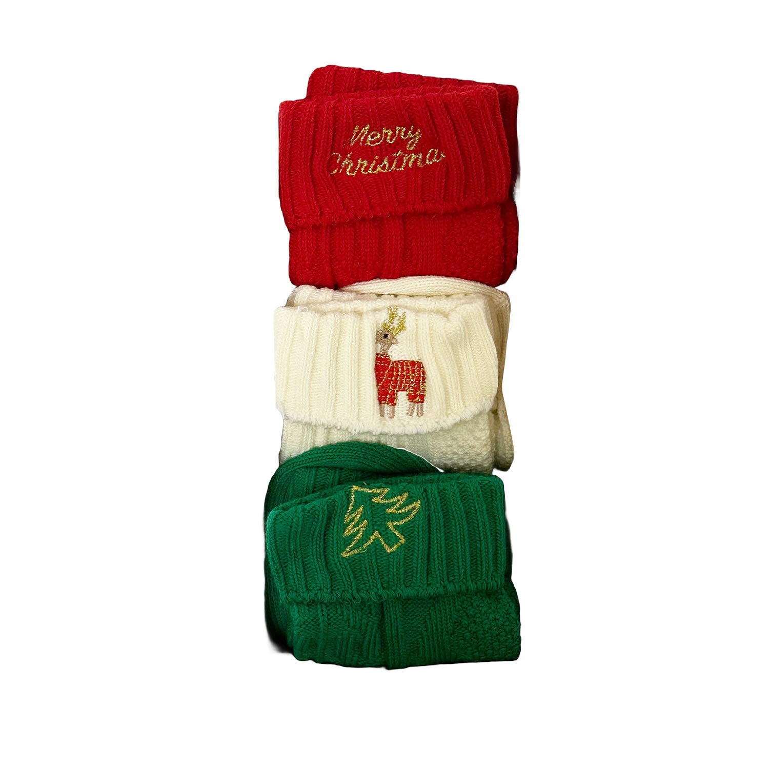 FLOOF Women's Christmas Socks Bundle - 6 Pairs Festive Holiday Tree Patterned Cozy Socks for Gift Giving, Stocking Stuffers & Winter Comfort
