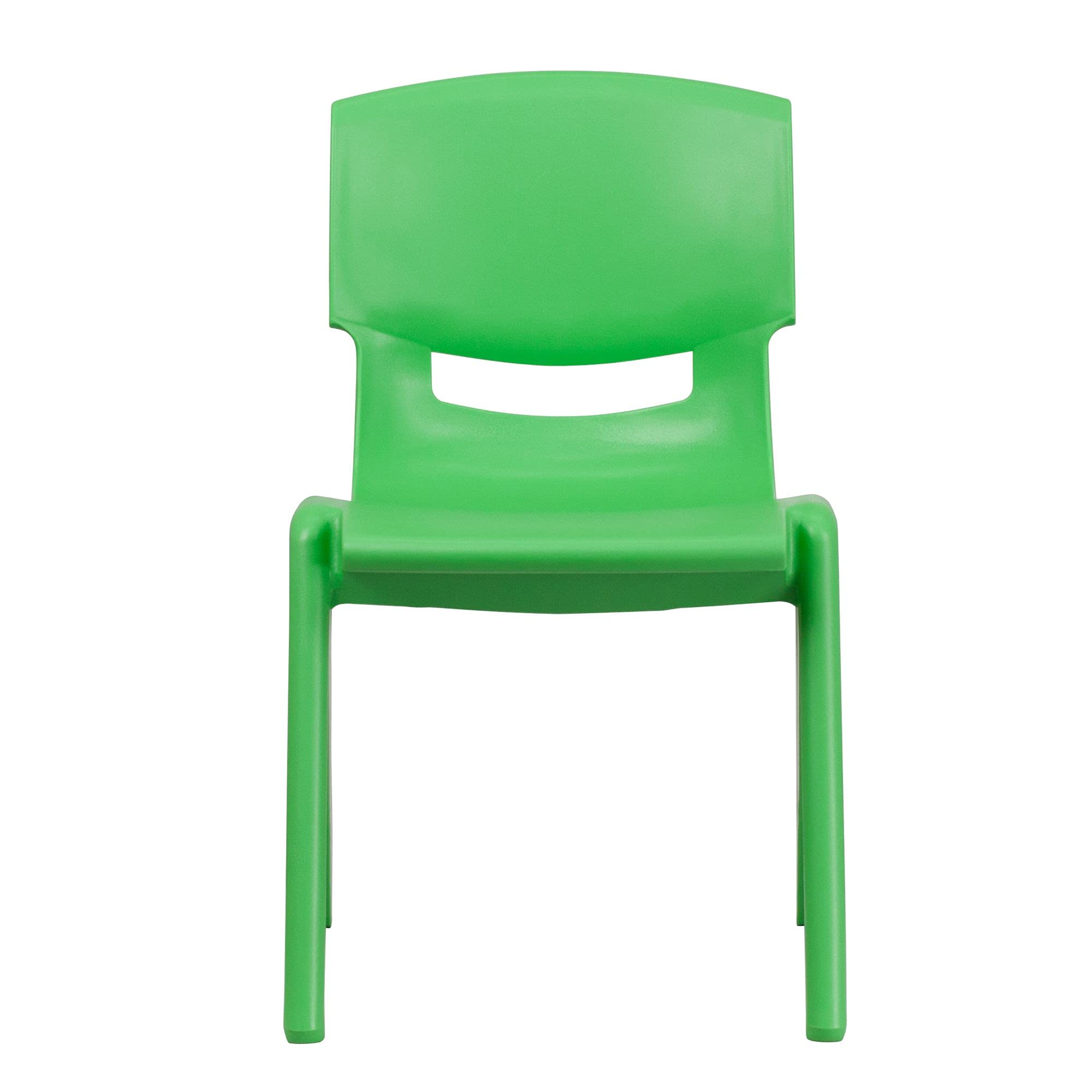 Flash Furniture Whitney 2-Pack Green Plastic Stackable School Chairs - 15.5