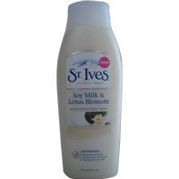 St Ives Soy Milk & Lotus Blossom Moisturizing Body Wash 18 oz - Hydrating & Nourishing Shower Gel for Dry Skin - Perfect for Daily Use, Spa Days & Relaxing Bath Time