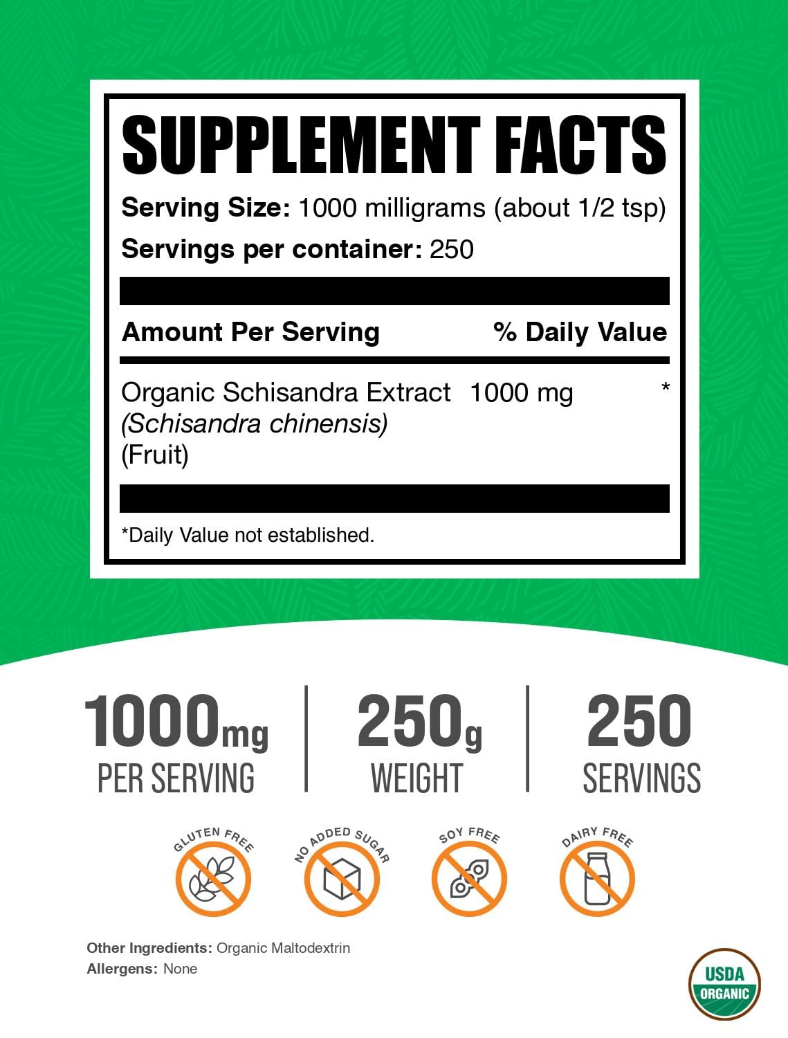 Organic Schisandra Extract Powder 250g (8.8 oz) - 1000mg per Serving, Gluten Free Herbal Supplement from Schisandra Berries - Supports Energy, Focus & Stress Relief - Perfect for Smoothies, Teas & Wellness Routines