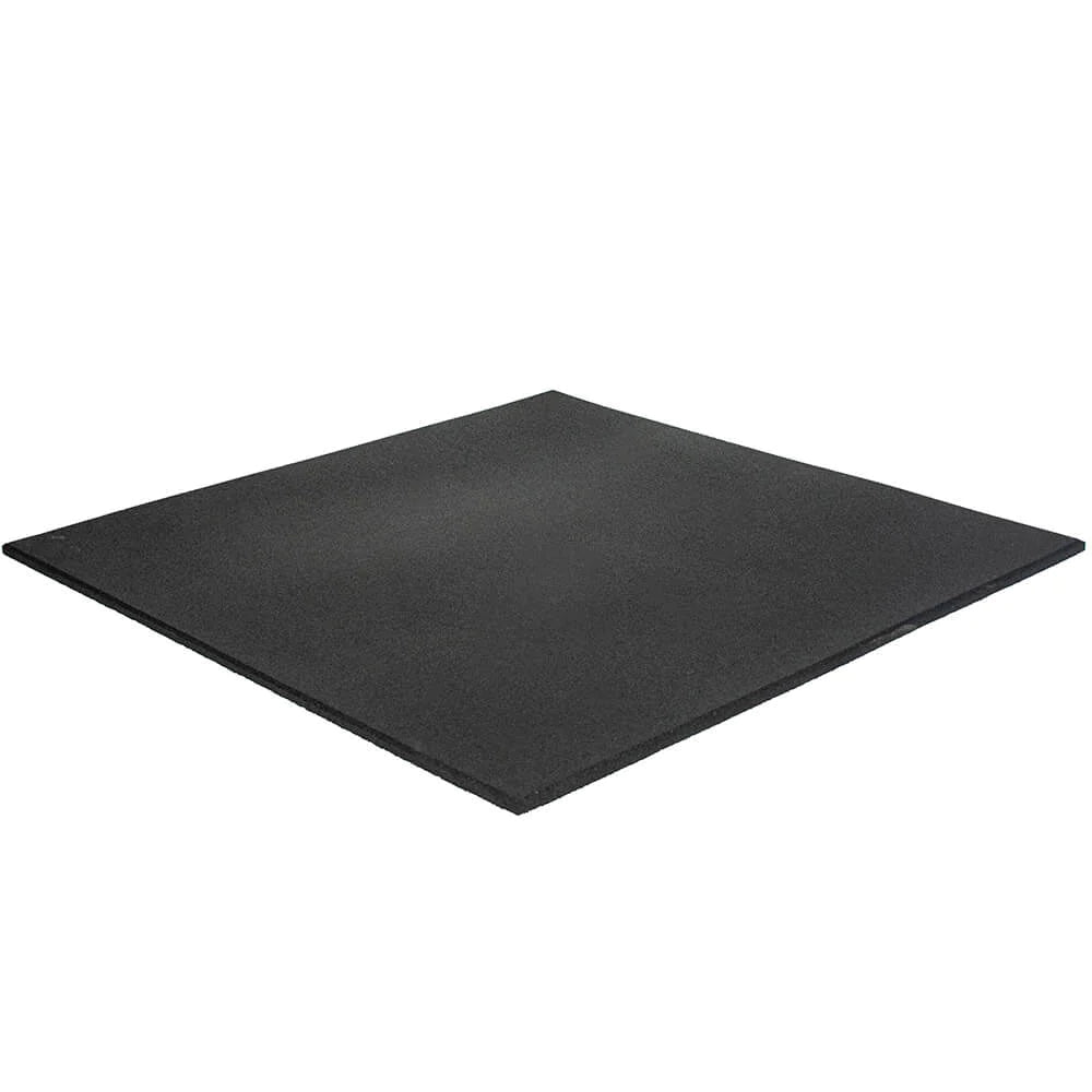 1m x 1m x 20mm Black Rubber Gym Floor Tile - High Density Interlocking Exercise Mat for Home & Commercial Workouts, Yoga, Weight Training, and Fitness Studios