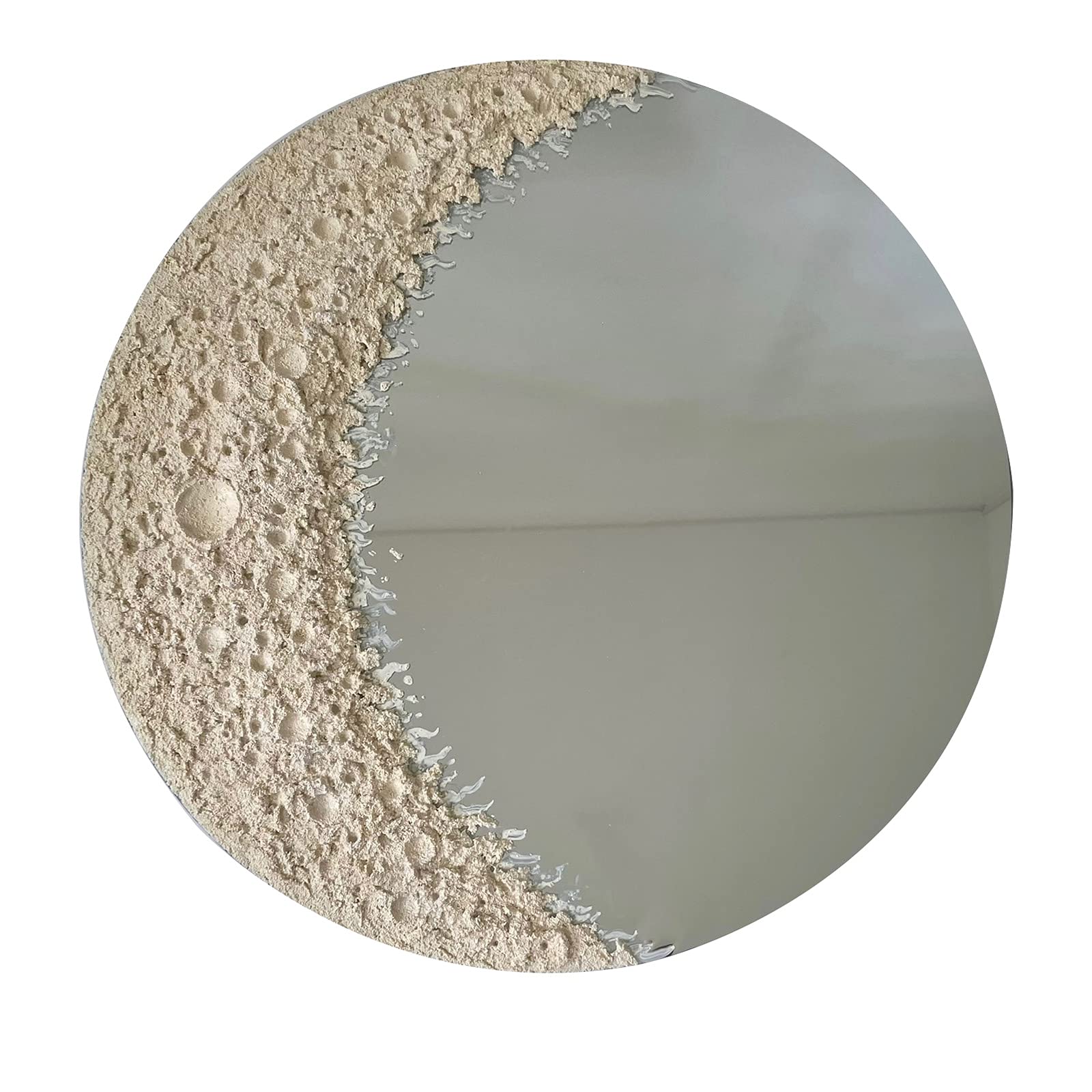 XIAOQIAO Moon Shaped Decorative Mirror - Boho Aesthetic Wall Mirror for Home Decor, Perfect for Bathroom, Living Room, Bedroom & Entryway - Create a Cozy Bohemian Vibe in Your Space