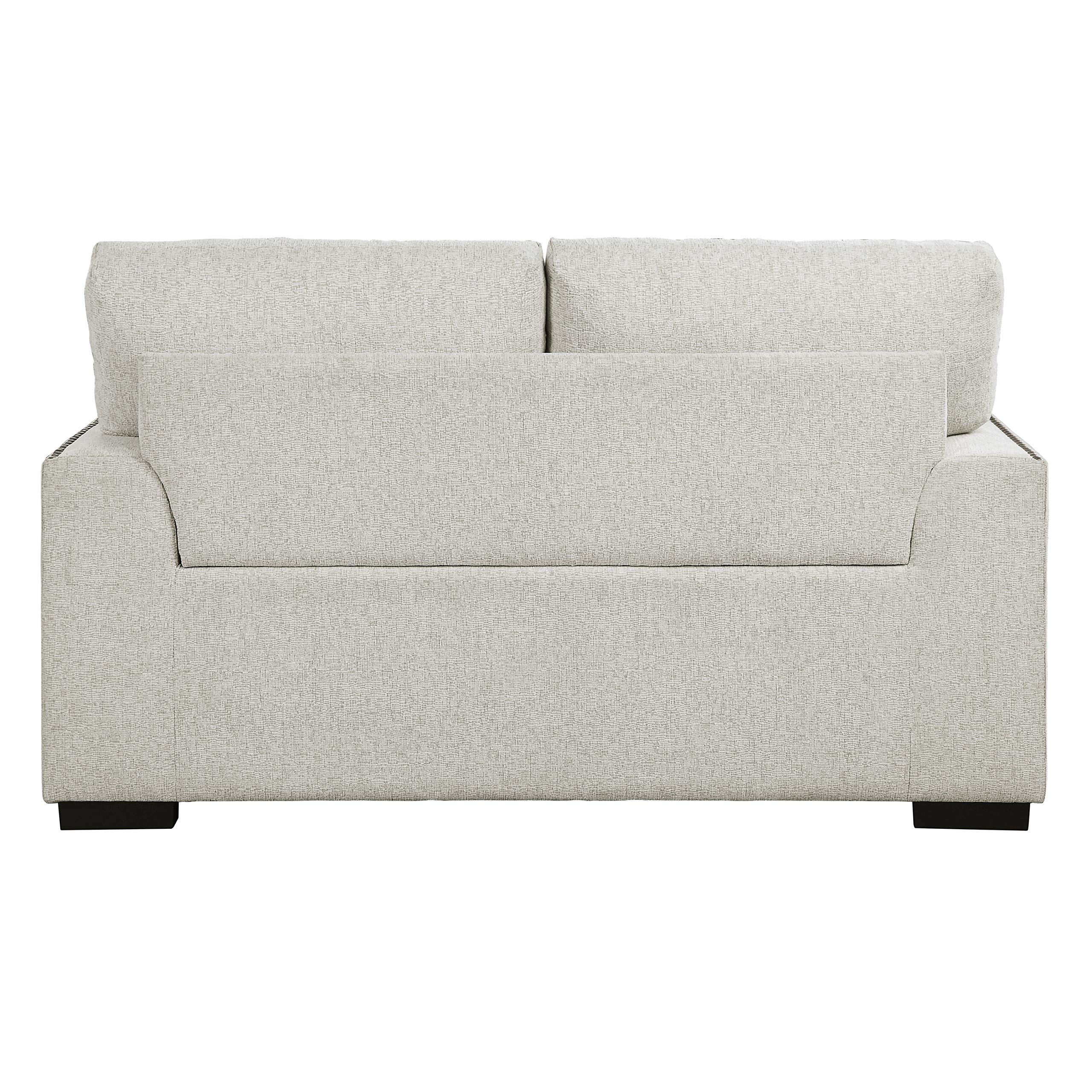 Lexicon Modern Chenille Sofa - Solid Wood Frame with Nailhead Trim, 2-Seater Upholstered Couch for Living Room (Beige) | Perfect for Small Spaces, Apartments & Cozy Home Decor