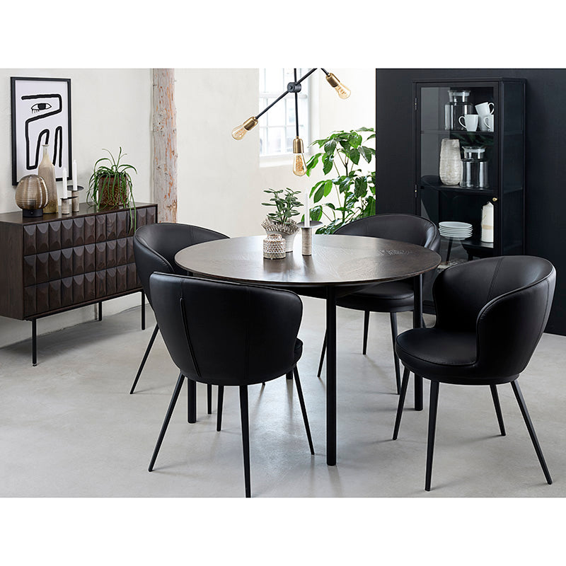 LATINA 47 Inch Round Dining Table - Dark Brown / Black Finish - Perfect for Small Spaces, Kitchens, and Dining Rooms