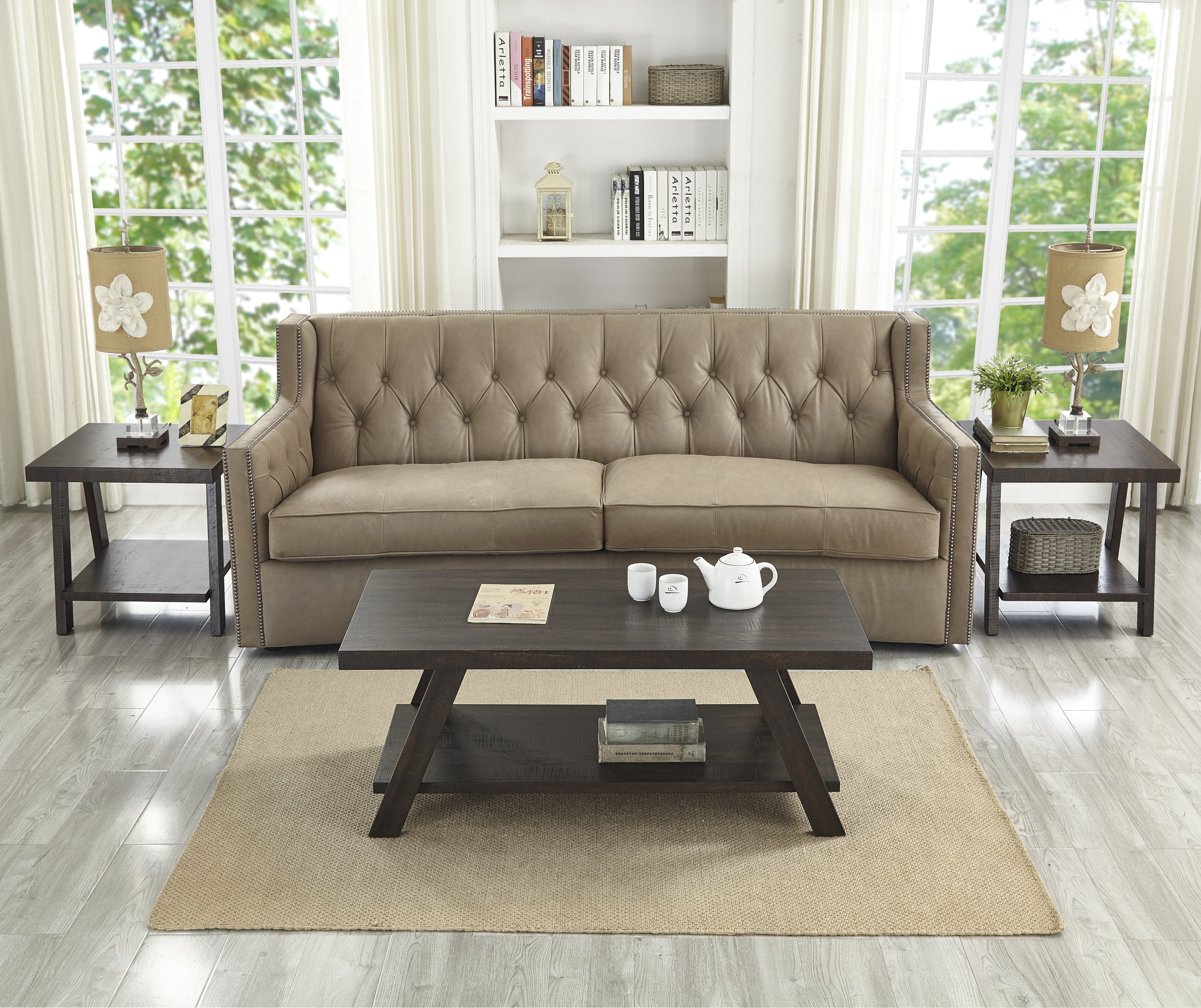 Roundhill Furniture Athens Contemporary 3-Piece Coffee Table Set with Storage - Modern Living Room Furniture for Small Spaces, Home Decor & Organization
