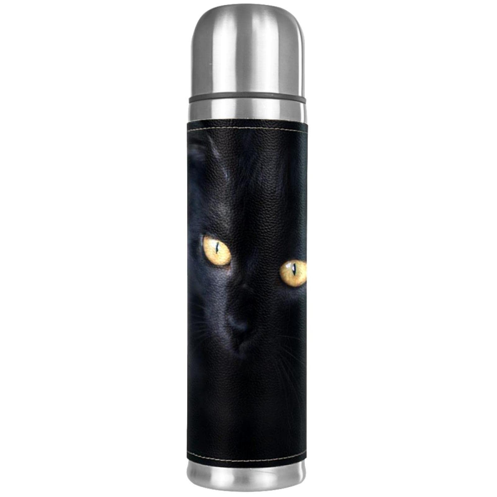 British Shorthair Cat Insulated Stainless Steel Water Bottle - 16oz Leak Proof Thermos for Hot & Cold Drinks - Cute Animal Design for Kids, Teens & Adults - Perfect for School, Office, Gym & Outdoor Activities