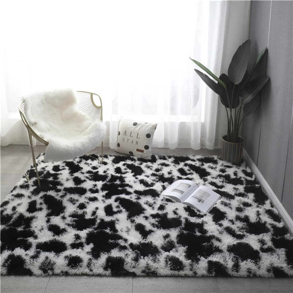 Soft Wool Leopard Print Area Rug 4x6ft - Cheetah Pattern Carpet for Living Room, Bedroom, Dining Room & Home Office - Warm & Cozy Indoor Runner Rug for Under Table, Beside Bed - Perfect for Decor, Comfort & Style