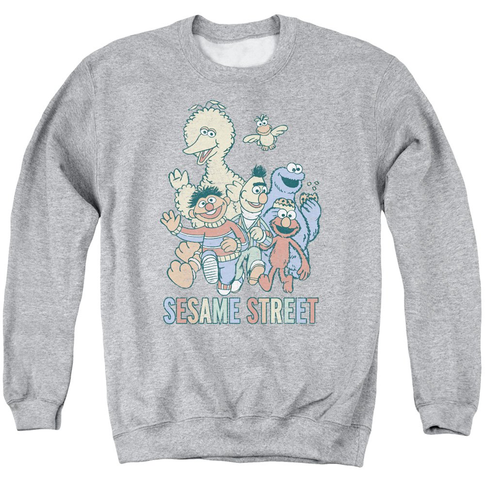 Sesame Street Colorful Unisex Crewneck Sweatshirt for Men & Women - Casual Streetwear, Lounge & Everyday Comfort Wear