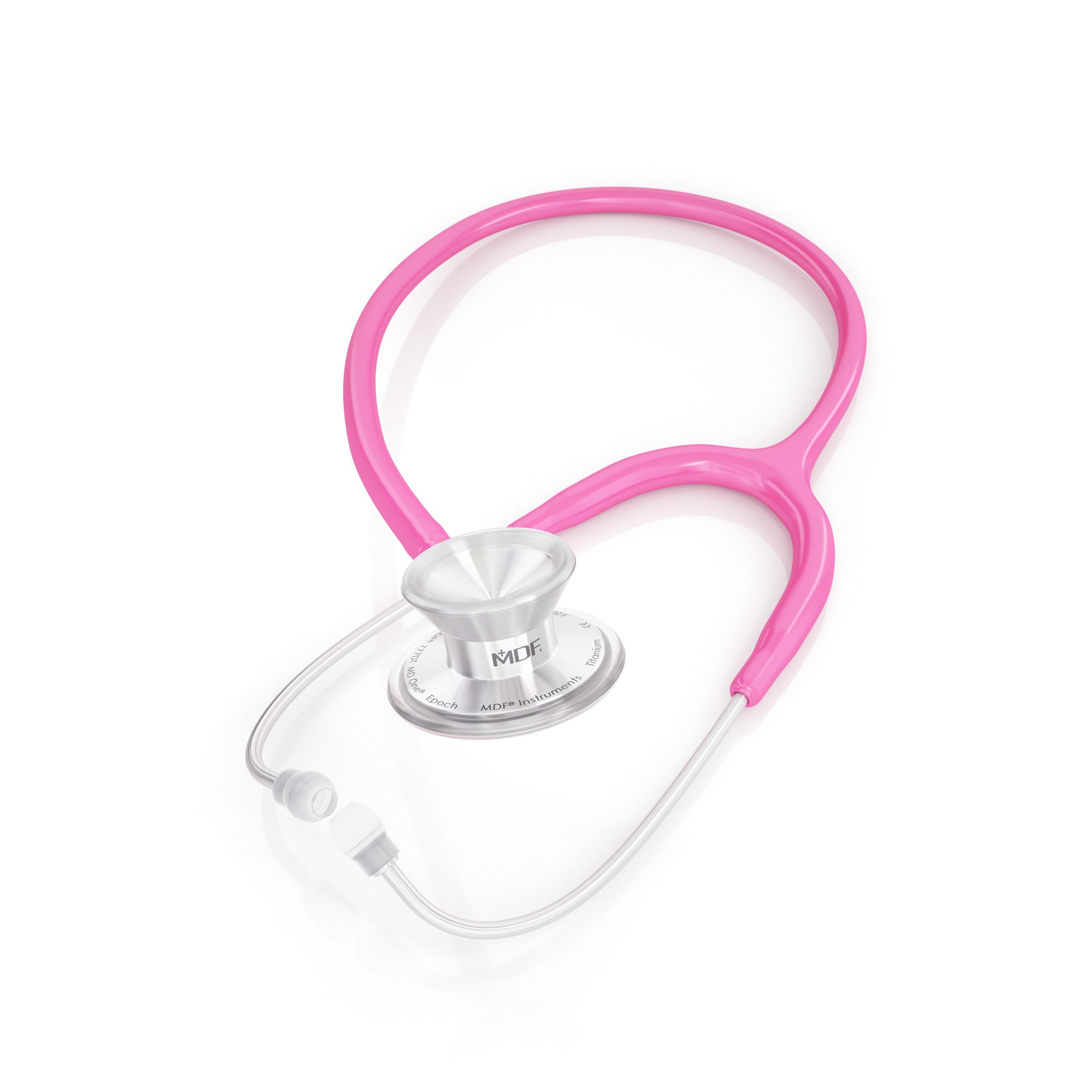 MD One® Epoch® Titanium Adult Stethoscope - Bright Pink | Premium Medical Stethoscope for Doctors, Nurses & Healthcare Professionals | Ideal for Clinical Use, Patient Examinations & Emergency Care