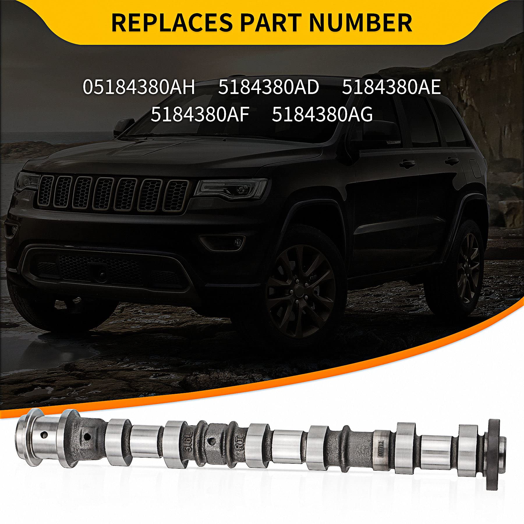 5184380AG Right Side Intake Camshaft Replacement for Jeep Dodge Chrysler Ram 3.6L V6 Engine - Perfect for Engine Repair & Performance Upgrades