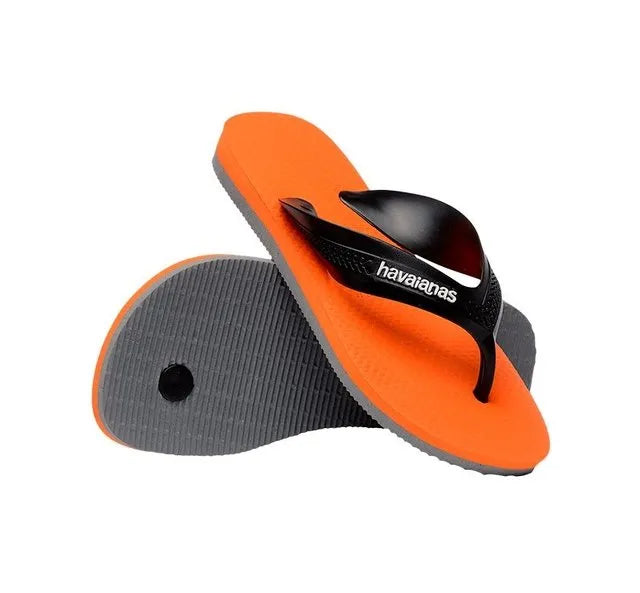 Havaianas Kids Max Flip Flops for Boys & Girls - Comfortable & Durable Sandals in Grey & Orange - Perfect for Beach, Pool & Summer Outdoor Activities