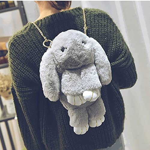 MM RETAILS Bunny Rabbit Soft Sling Bag - Cute Plush Rabbit Crossbody Purse with Chain, Girls' Travel Shoulder Bag (Multicolor) | Perfect for School, Shopping & Casual Outings