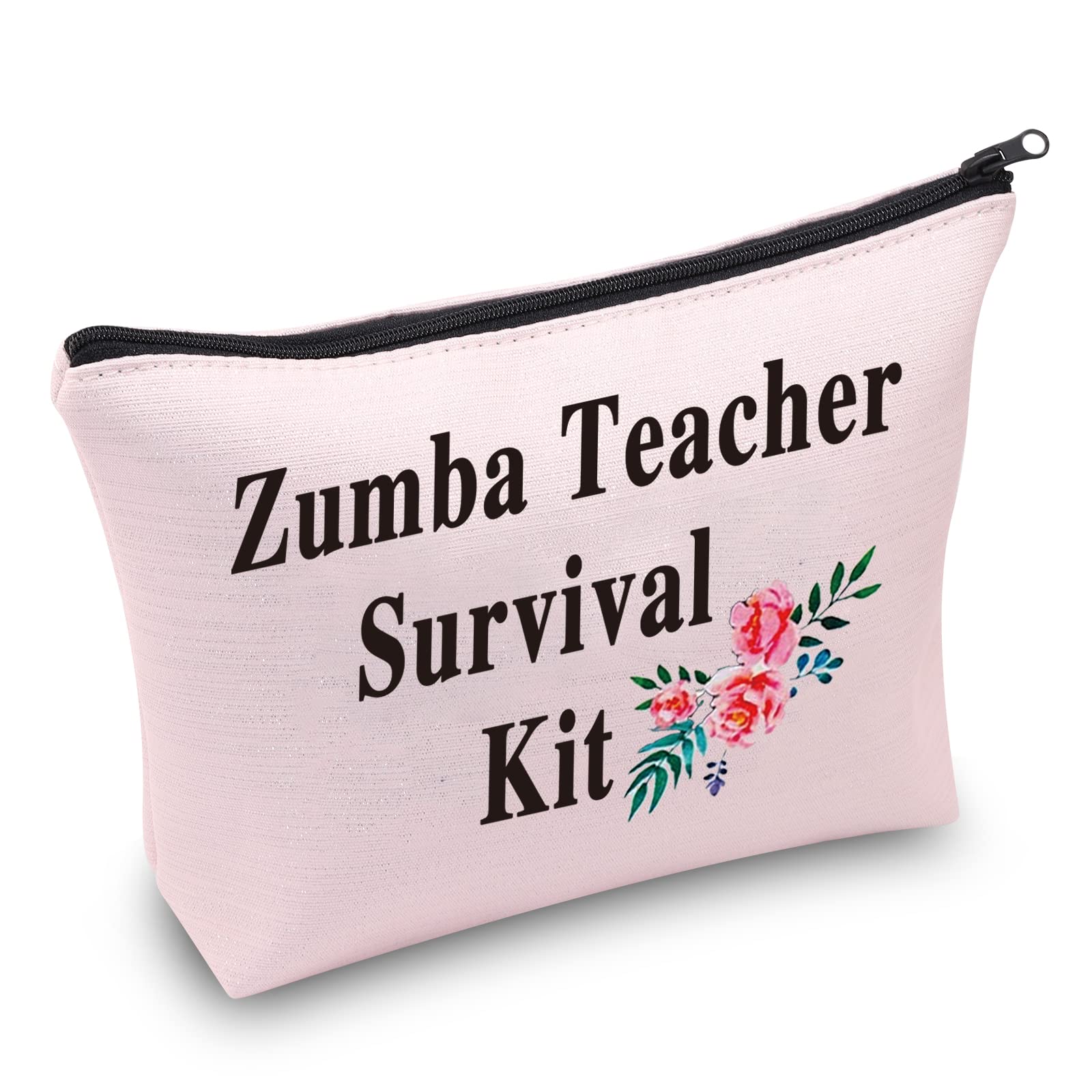 PXTIDY Zumba Teacher Survival Kit - Makeup Bag for Dance Instructors, Perfect Zumba Teacher Gift, Pencil Pouch & Organizer (Pink) - Ideal for Dance Classes, Gym Essentials & Teacher Appreciation Gifts