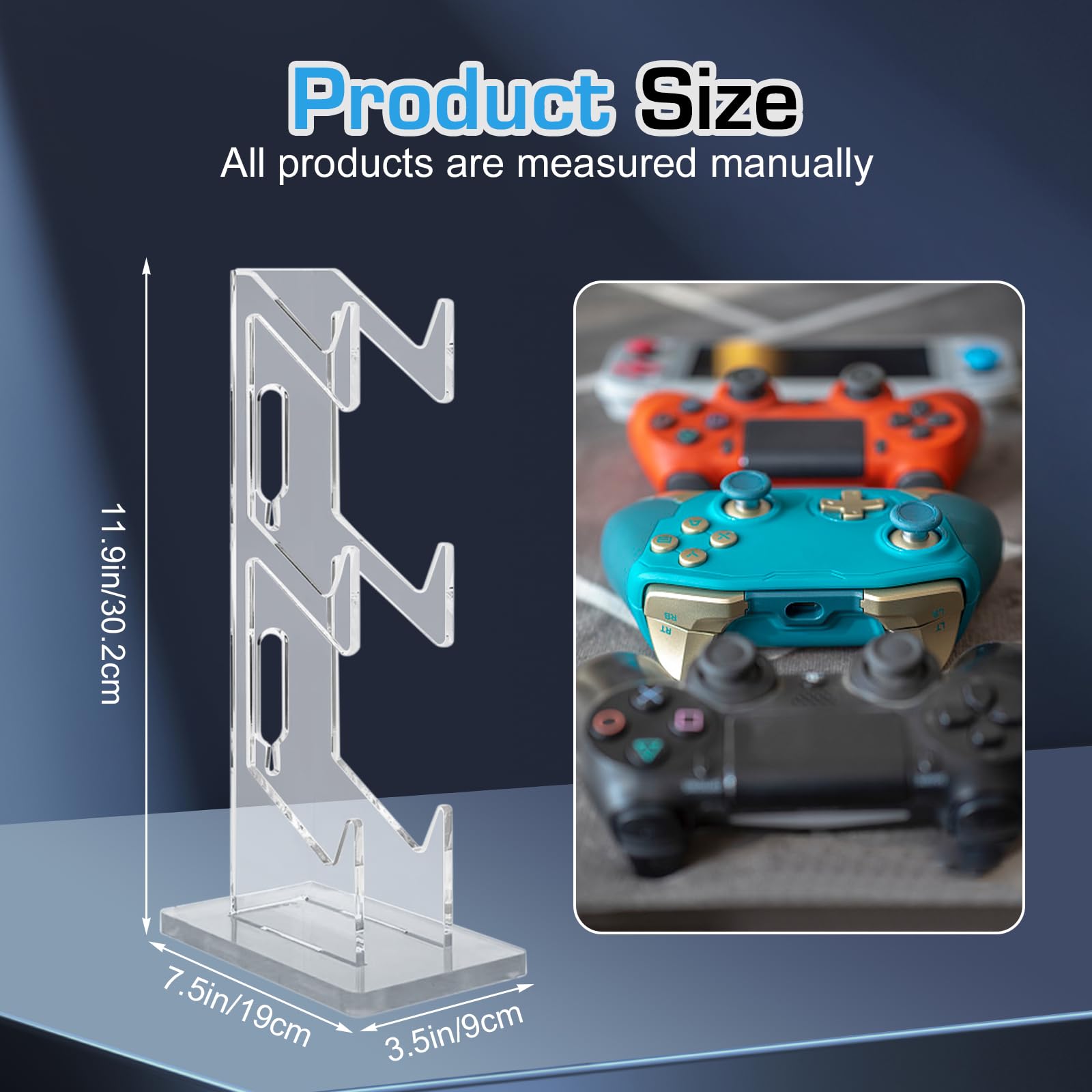 Nizirioo 3-Layer Acrylic Controller Stand Holder - Universal Gaming Accessory for Xbox One, Switch, PS4, PS5 - Perfect for Organized Gaming Setup & Display