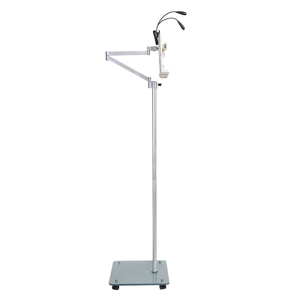 Adjustable 360° Rotating Book Stand - Portable Multifunctional Cookbook Holder with Retractable Lift, Reading Shelf, Built-in Lamp & Book Basket (White) - Perfect for Kitchen, Office & Study Desk Reading