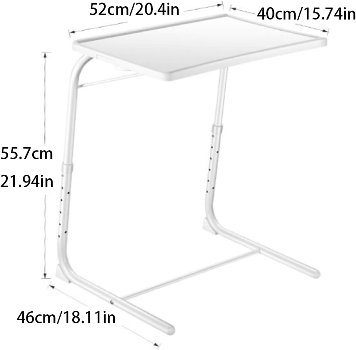 POCHY Adjustable Overbed Table - Modern Mobile Standing Desk, Folding Laptop Table with Wheels, Lightweight Portable Bedside Table for Home, Office & Hospital Use - Perfect for Working, Eating, Reading in Bed or Recovering Patients