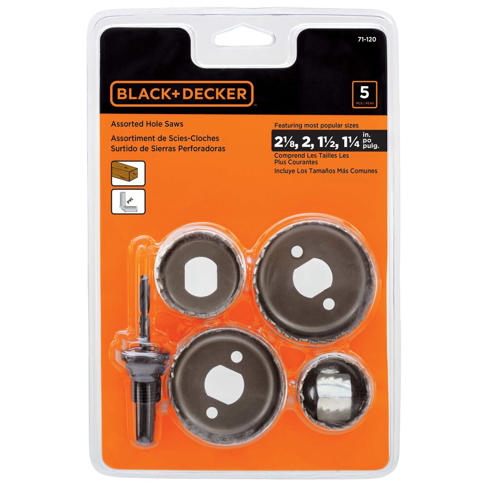5-Piece Assorted Hole Saw Kit for Wood, Metal & Plastic - Perfect for DIY Projects & Home Renovations