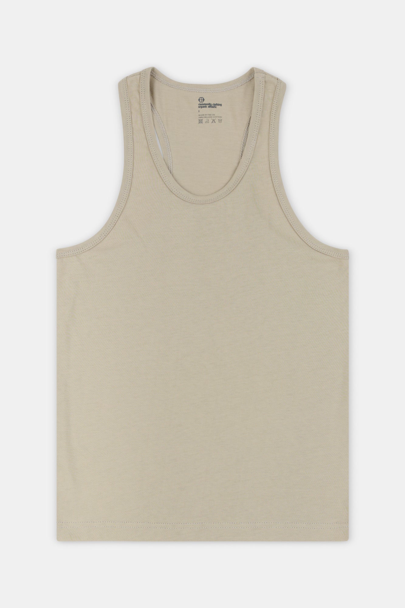 Eco-Friendly Women's Racerback Tank Top - Plastic-Free Stone Color for Yoga, Gym & Summer Outfits