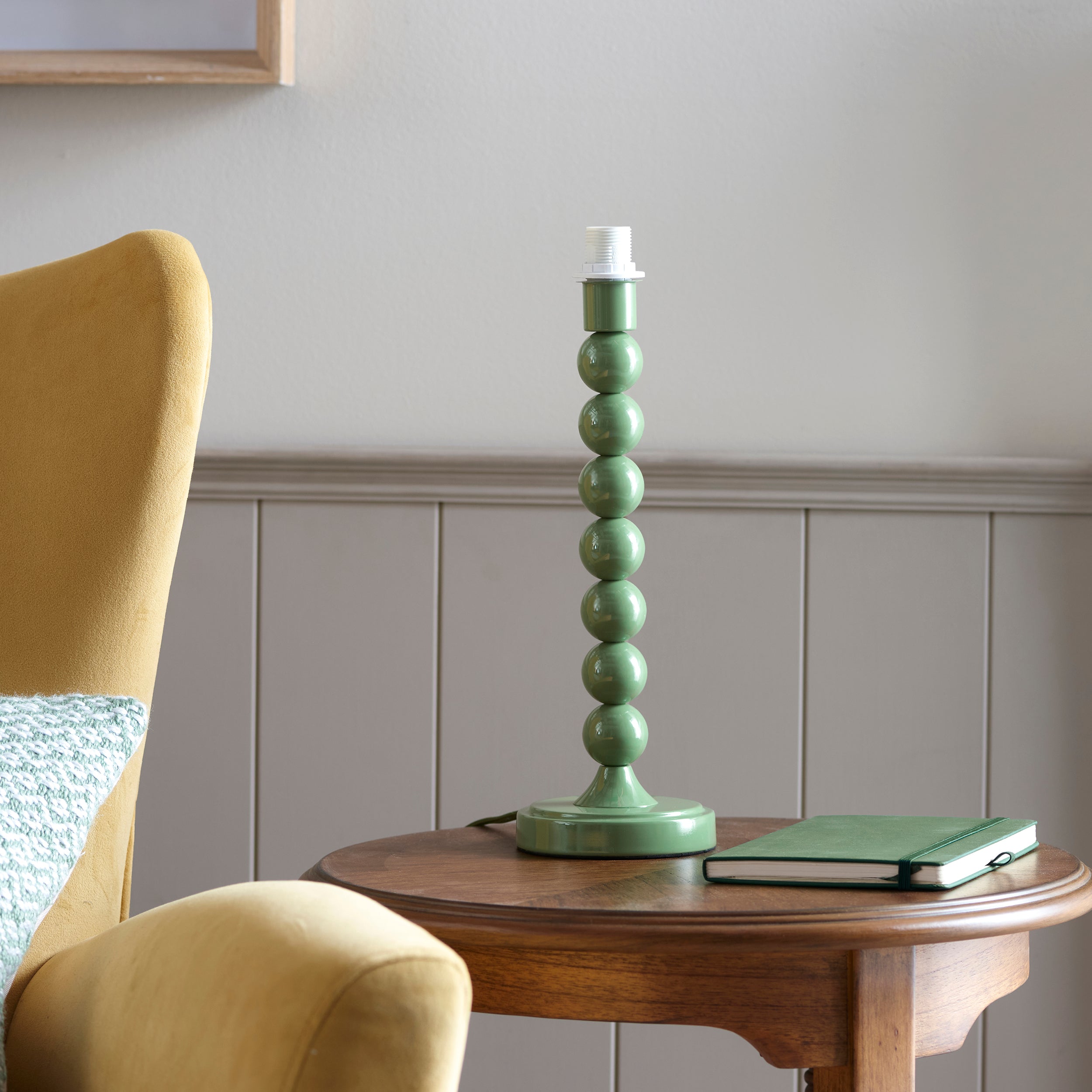 Endon Higgledy Green Painted Metal Table Lamp - Vintage Industrial Desk Light for Bedroom, Living Room & Office Decor