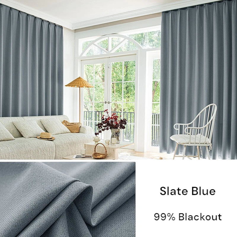 Teresa Fire Retardant Blackout Curtains - Herringbone Pattern Thermal Insulated Drapes for Bedroom & Living Room | Custom Size Window Treatment for Home Safety & Light Blocking