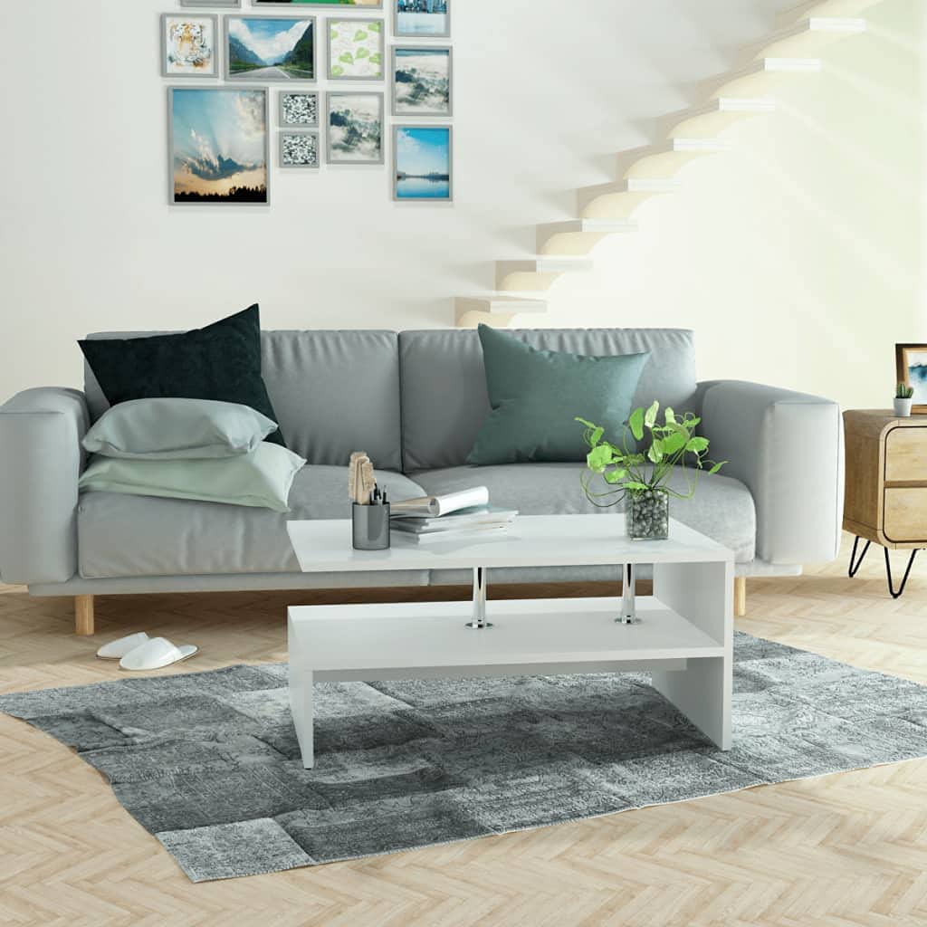 Modern White Coffee Table - 35.4