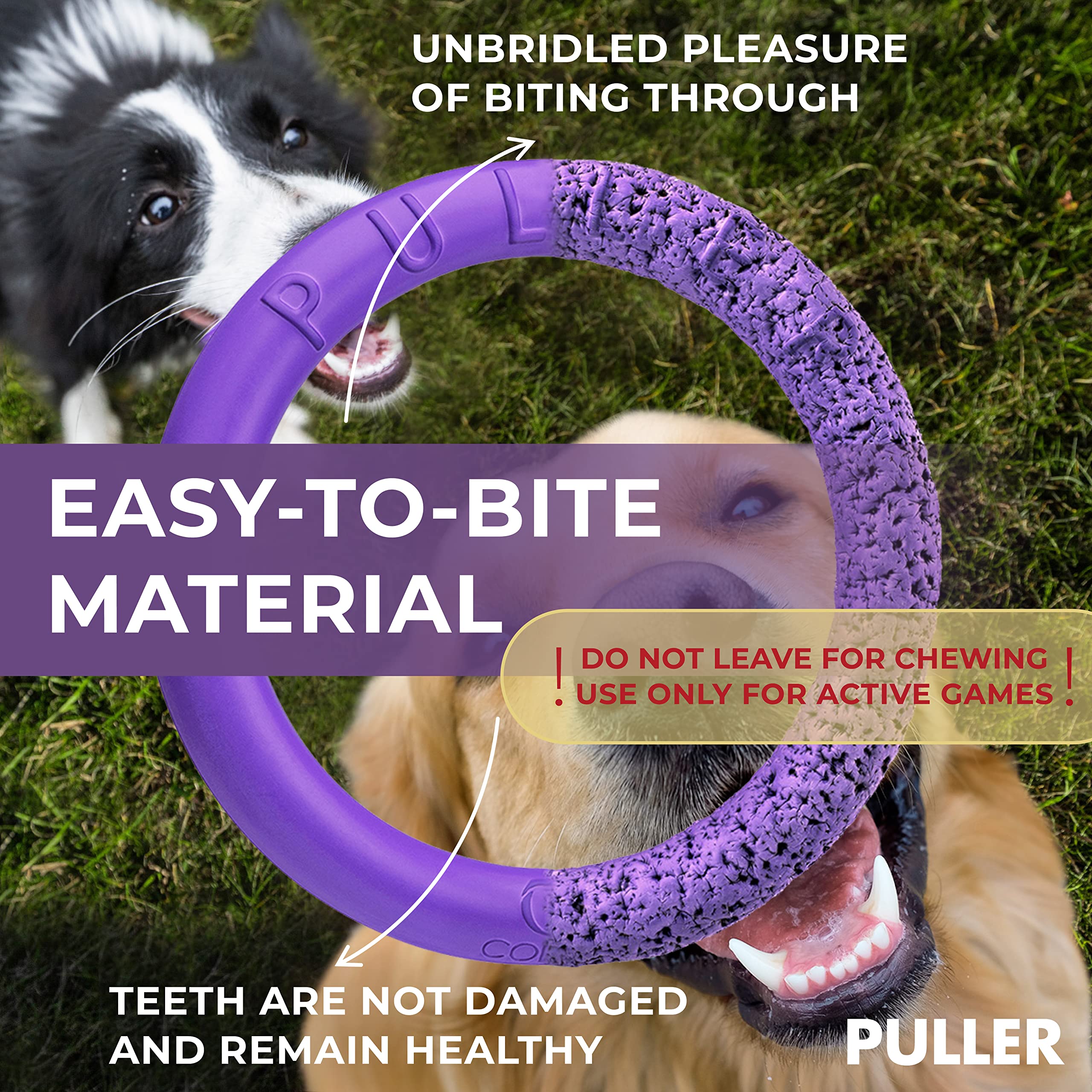 **Outdoor Dog Ring Toys for Fetch & Tug of War - Durable Dog Ball & Soft Frisbee Alternative for Small, Medium & Large Dogs - Perfect for Backyard Play, Agility Training & Exercise**