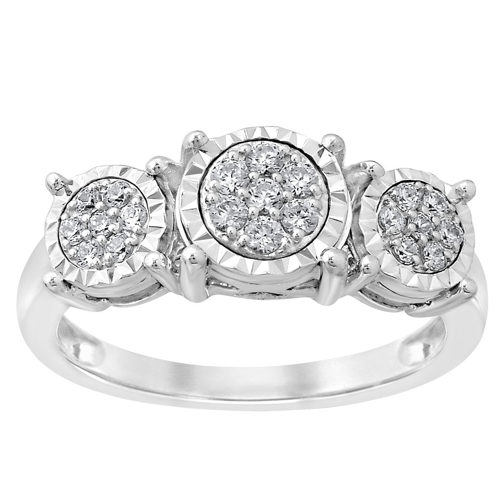 1/4 Carat Diamond Engagement Ring in Sterling Silver - Perfect for Proposals, Anniversaries & Special Occasions