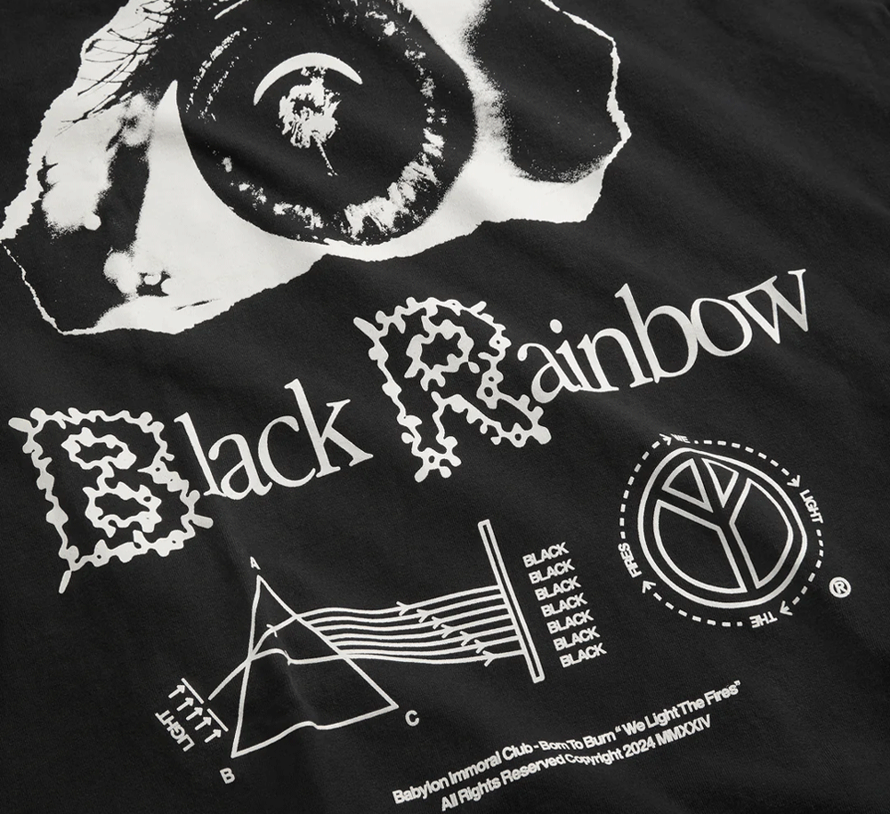 Black Rainbow Long Sleeve T-Shirt for Men & Women - Stylish Casual Wear for Everyday Outfits, Street Fashion, and Layering