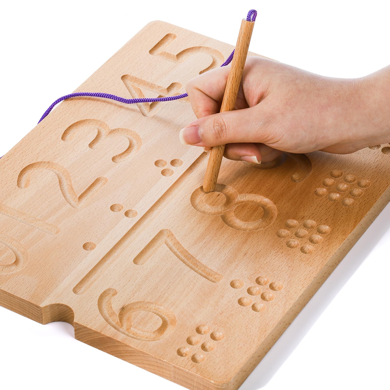 Wooden Alphabet Tracing Board for Kids 3-5 | Montessori Letter & Number Learning Toy for Preschool Writing Practice | Perfect for Classroom & Homeschool Use