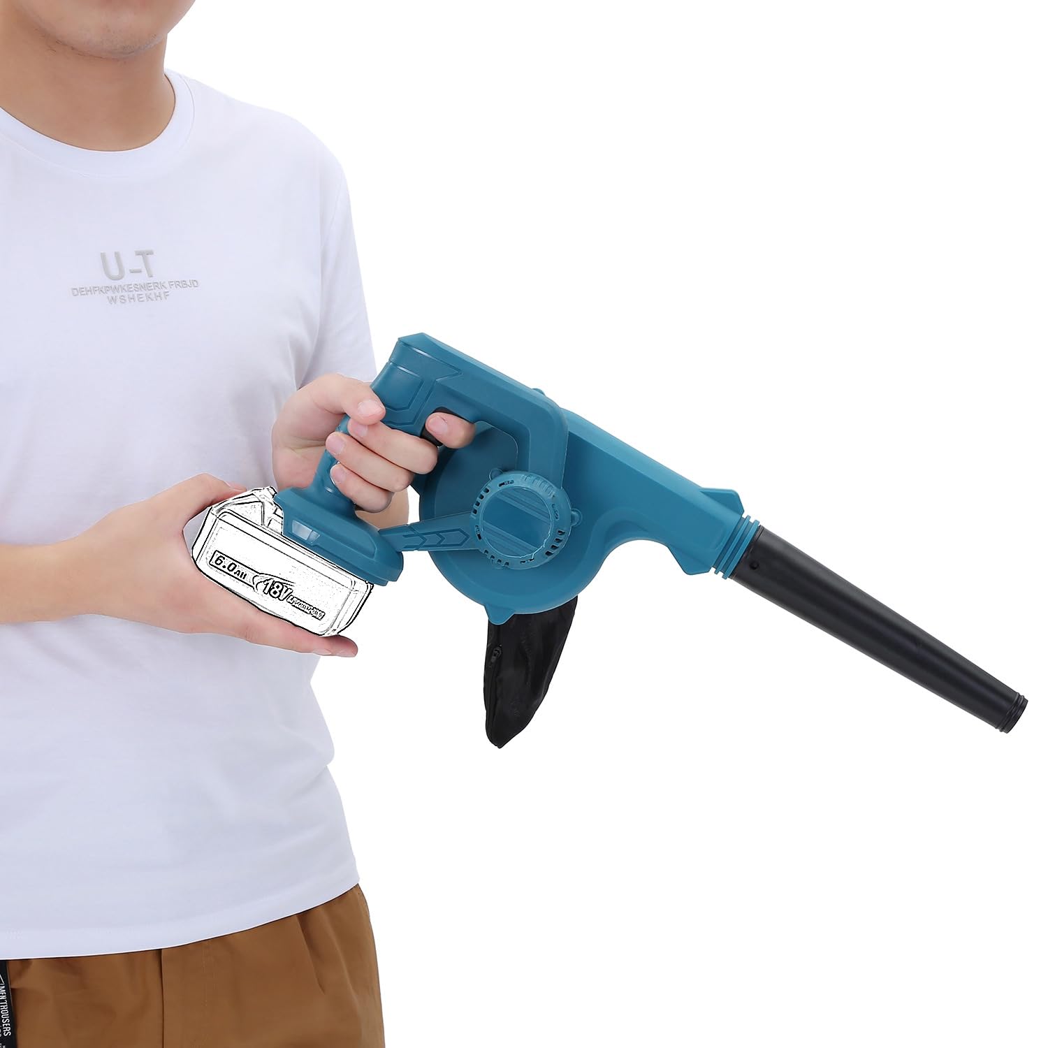 KATSU FIT-Bat 21V Cordless Leaf Blower - Portable Electric Leaf Blower, Battery Not Included (Tool Only) - Ideal for Yard Cleaning, Garden Maintenance, and Outdoor Debris Removal