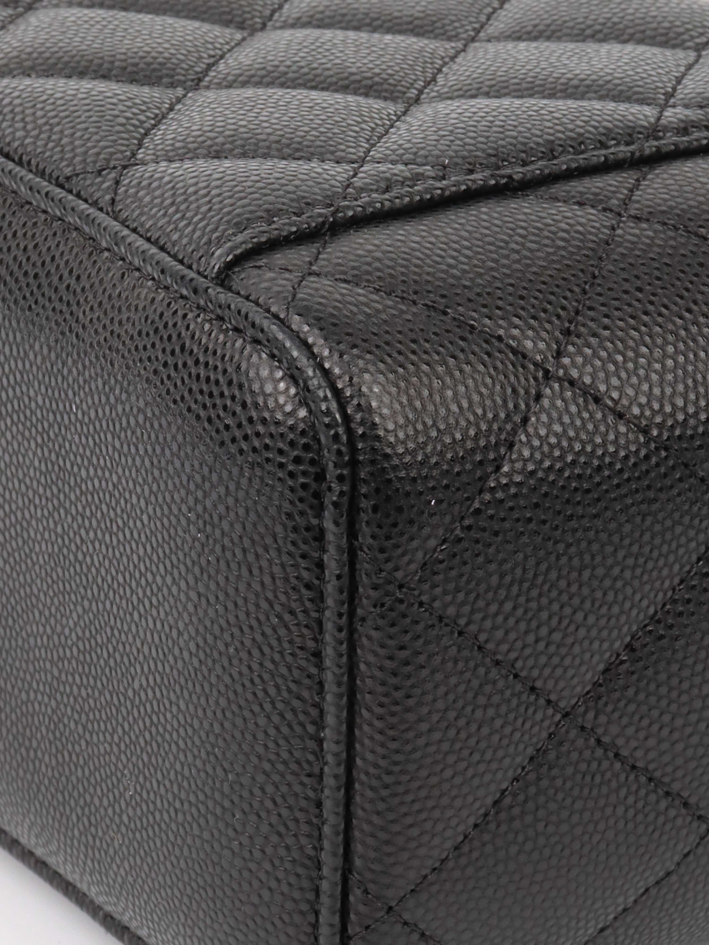 Chanel Black Caviar Leather Vanity Case - Luxury Small Handbag for Women | Perfect for Evening Events, Parties & Travel