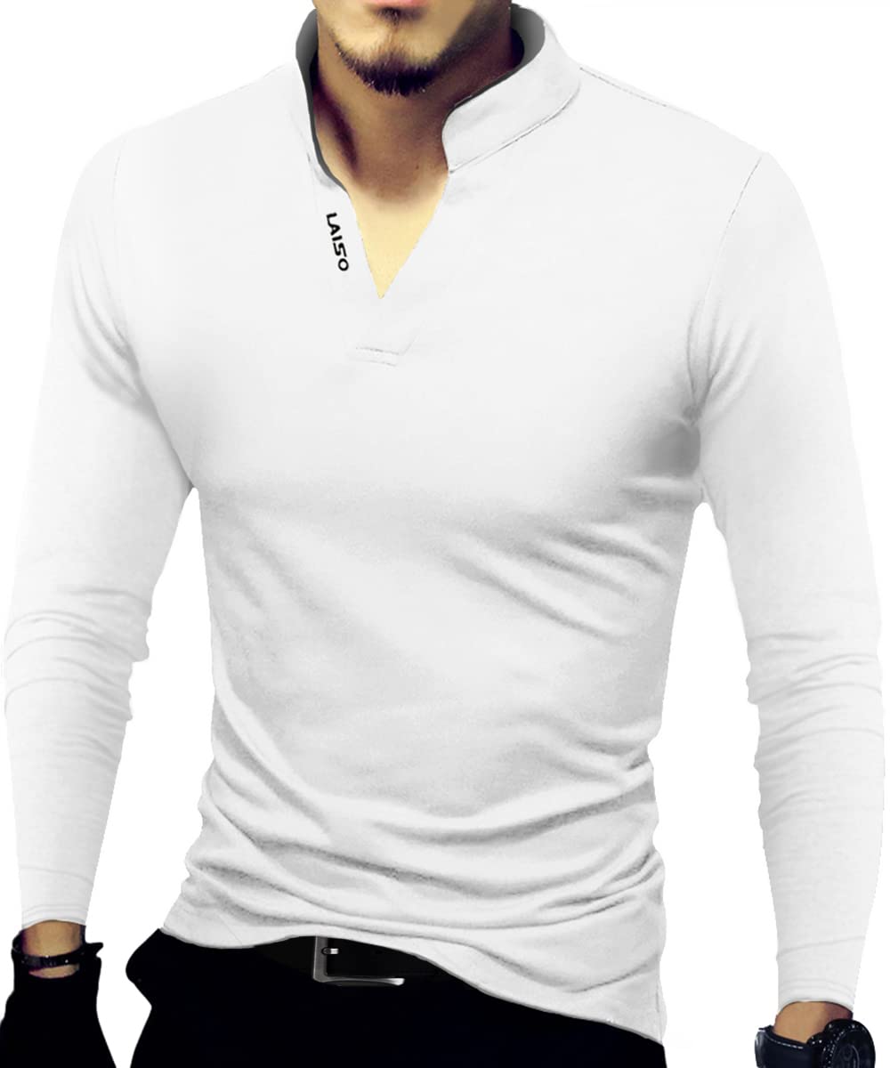 LOGEEYAR Men's Slim Fit Cotton Polo Shirts - Short & Long Sleeve Casual Henley T-Shirts for Men | Breathable Summer Work & Weekend Wear
