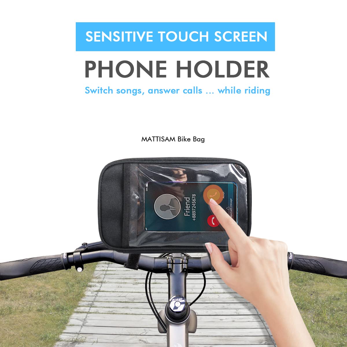 **Waterproof Bike Handlebar Bag with Phone Mount & Cooler - Fits Phones Under 7