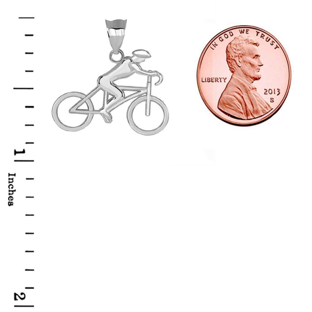10K Gold Cyclist Pendant Necklace for Men - Durable Sports Jewelry Gift for Bike Riders & Cycling Enthusiasts - Perfect for Cycling Events, Workouts & Outdoor Adventures