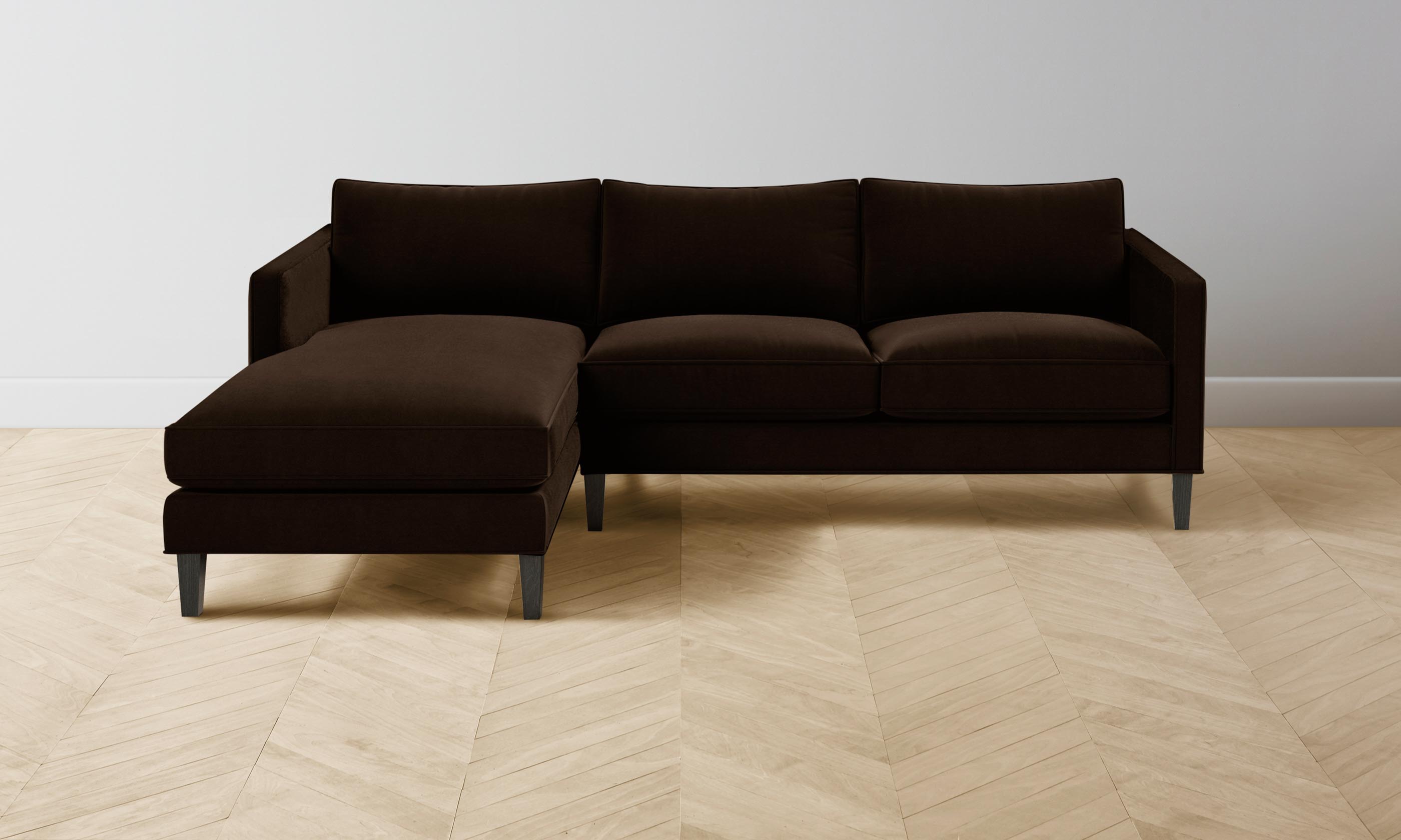 Premium Crosby Sectional Sofa - Luxurious Mohair Upholstery in Rich Chocolate Brown | Perfect for Living Room, Lounge & Family Gatherings