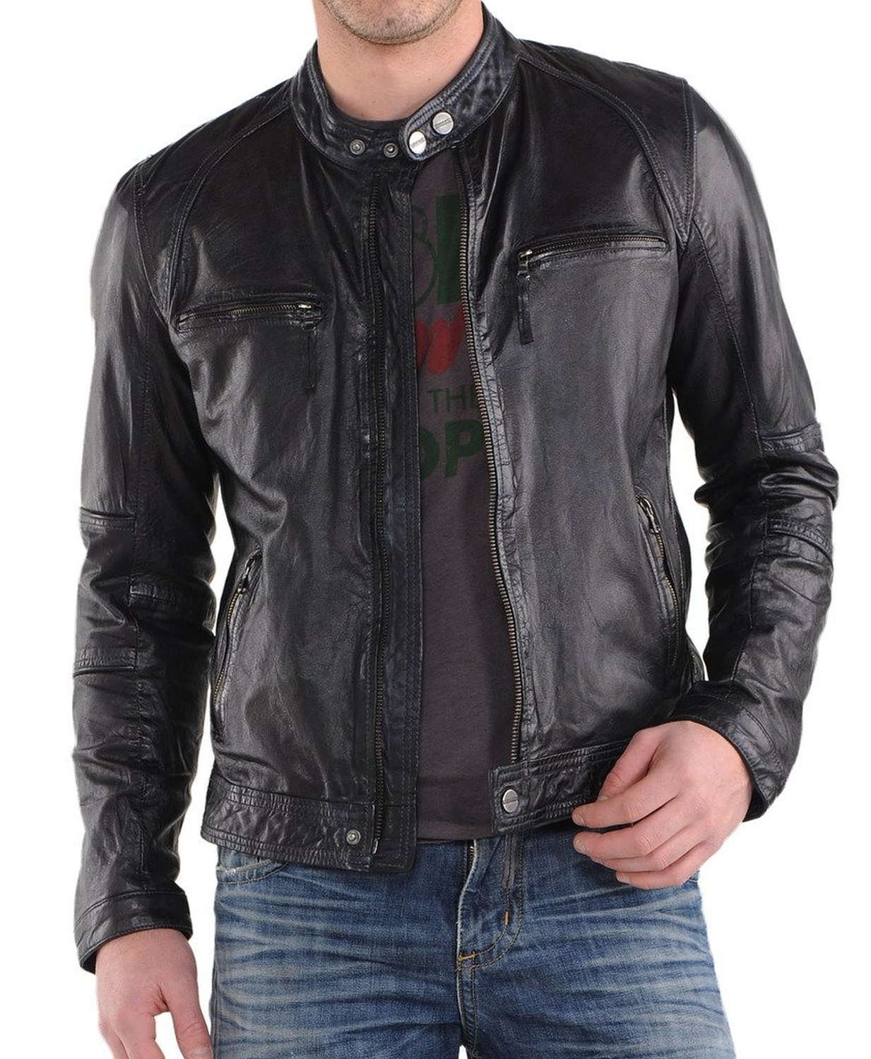 Genuine Lambskin Men's Leather Jacket Slim Fit Biker Motorcycle Jacket X526 - Premium Quality, Stylish & Comfortable for Riding, Casual Wear & Outdoor Adventures